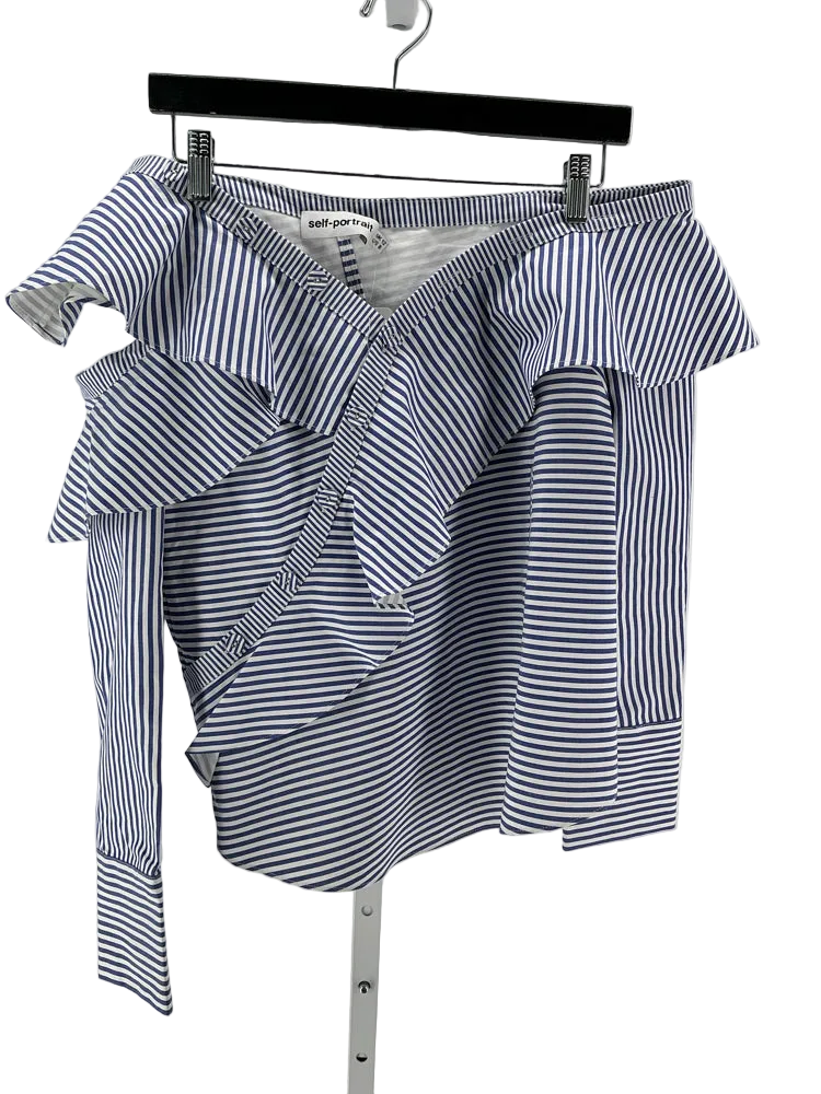 self portrait Size 8 Blue & White Shirt