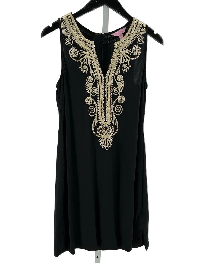 Lilly Pulitzer Size 4 Black & Gold Dress