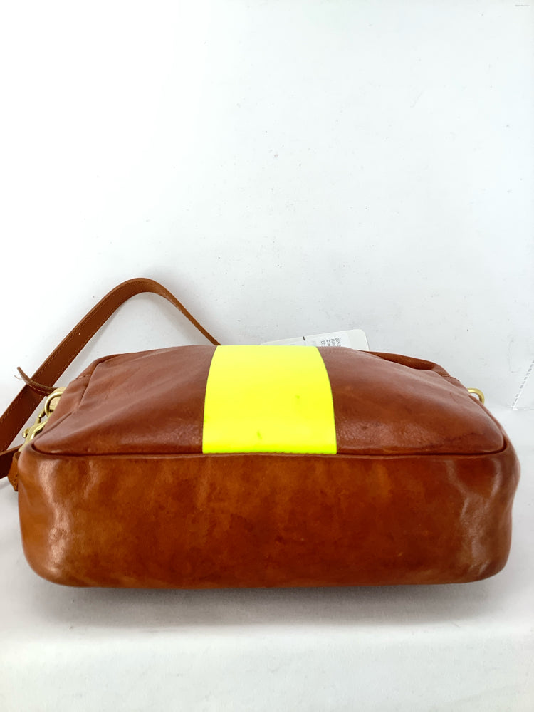 Clare V. Brown & Yellow Midi Sac Handbags
