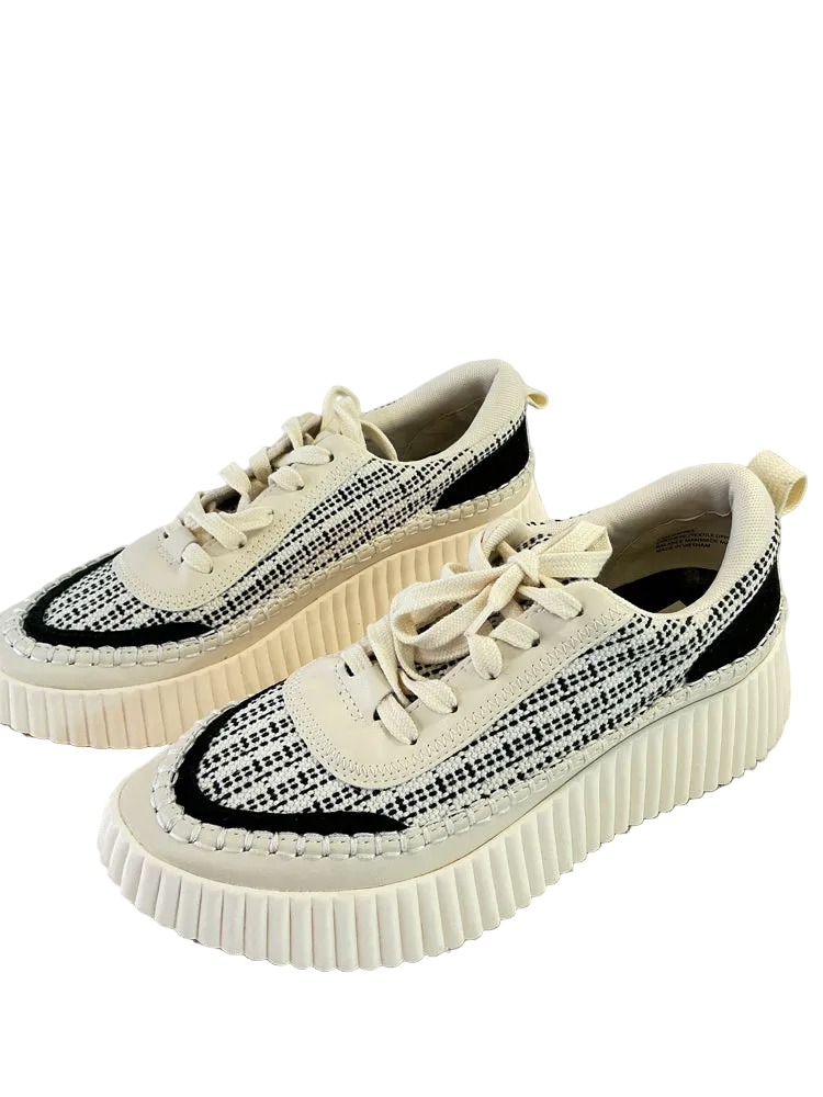 Dolce Vita Shoe Size 7.5 Cream & Black Dannis Sneakers