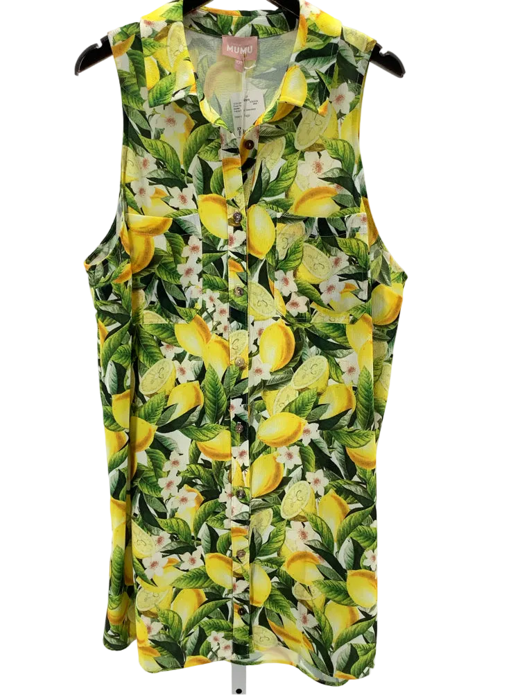 mumu Size XXL Yellow Multi Dress