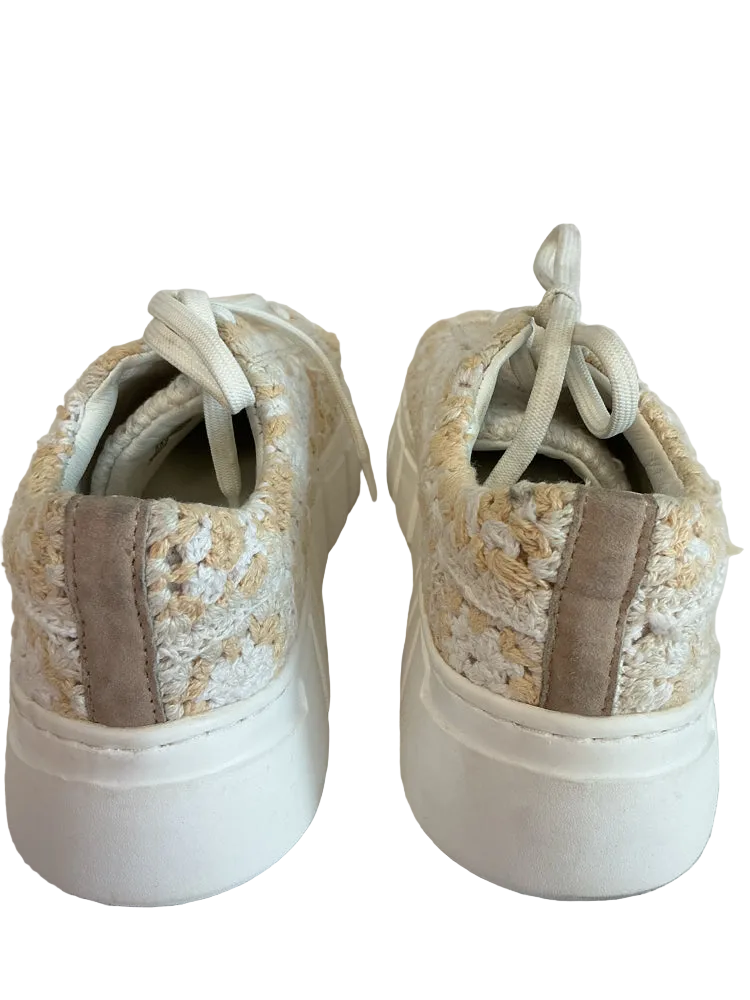 Free People Shoe Size 7 White & Tan Sneakers
