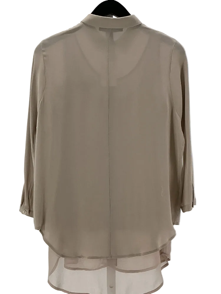 Halston Heritage Size XS Tan Shirt