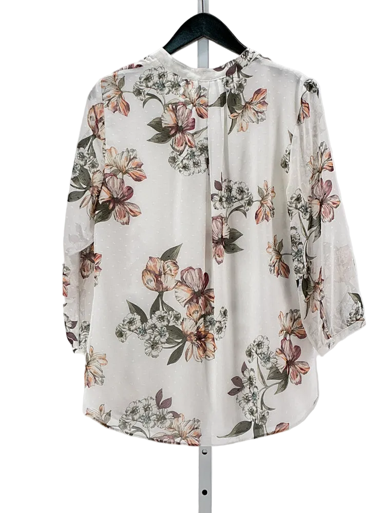 White House Black Market Size 14 White multi Shirt
