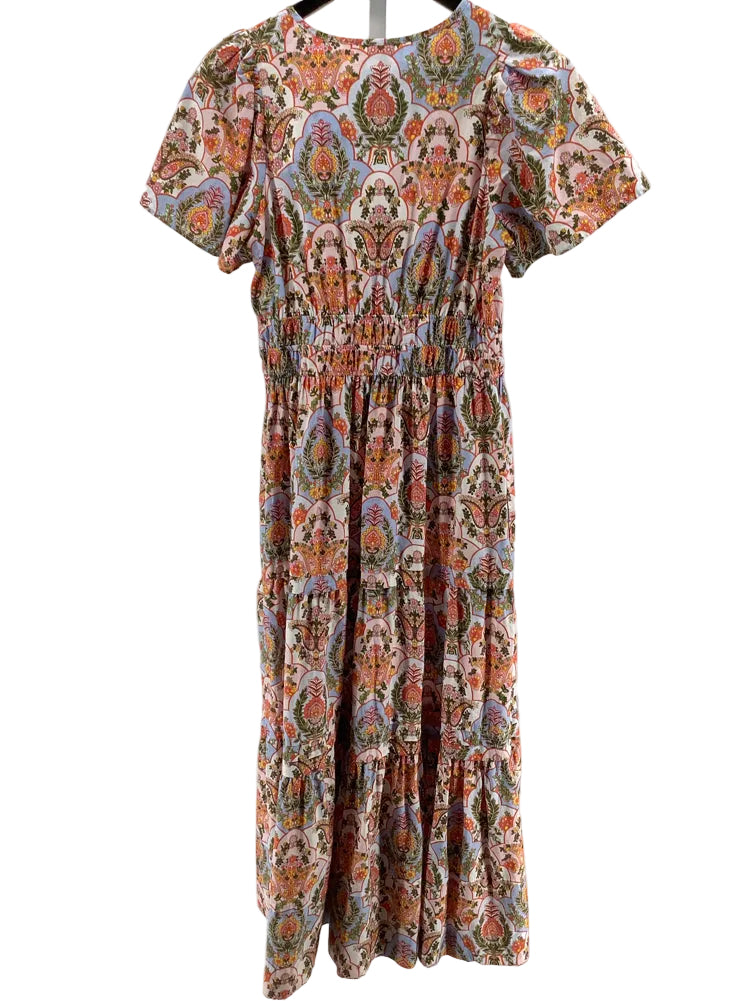 by anthropologie Size M Orange Multi Somerset Dress