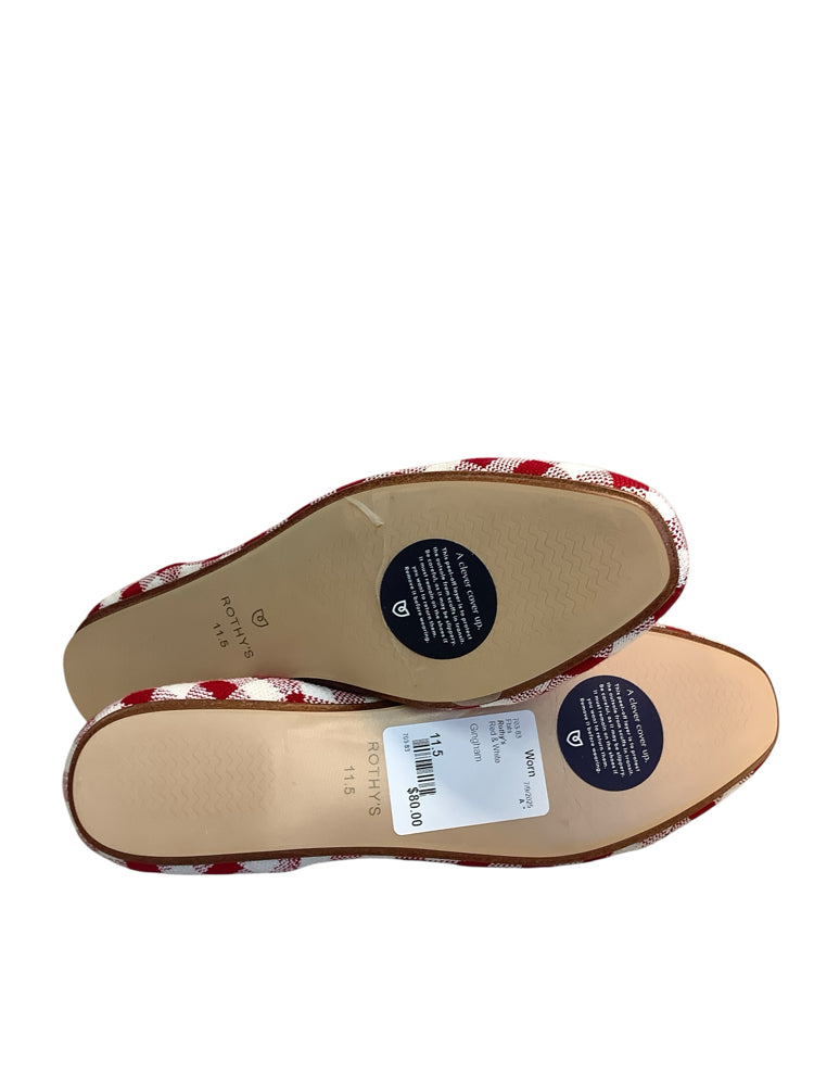 Rothy's Shoe Size 11.5 Red & White Flats