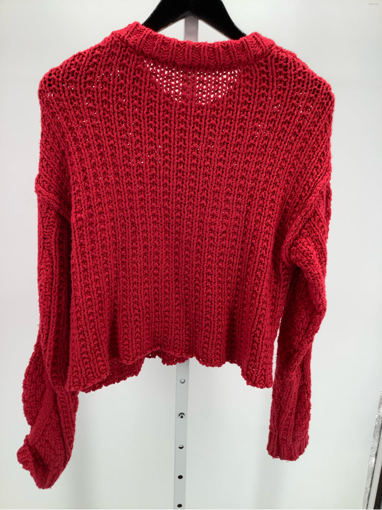 Free People Size S Red Cutting Edge Sweater