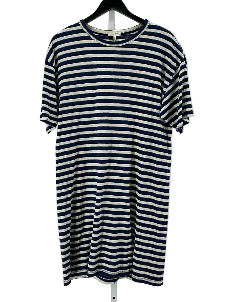 Rag & Bone Size XL Blue & White The Slub Dress