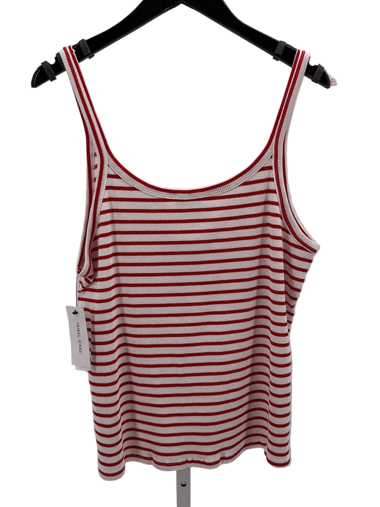 Tribal Jeans Size XL Red & White Tank Top