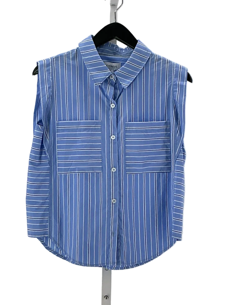 Evereve Size S Blue & White Shirt