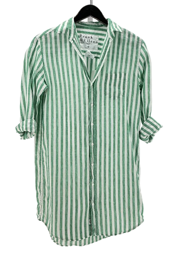 Frank & Eileen Size XS Green & White Shirt