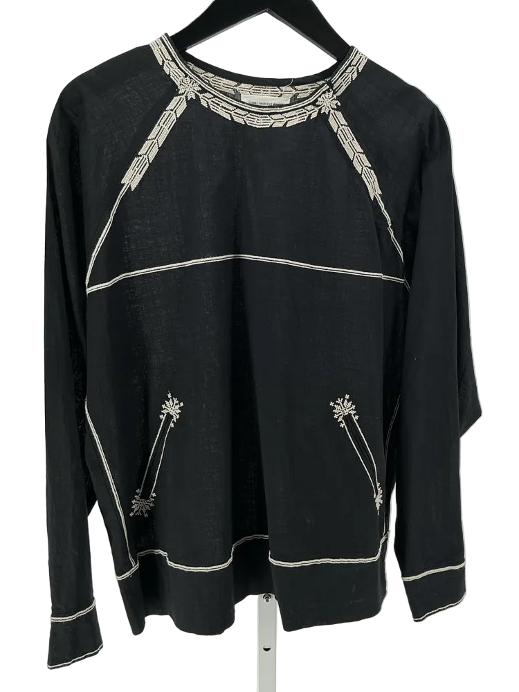 Isabel Marant Size 6 Black & Tan Shirt