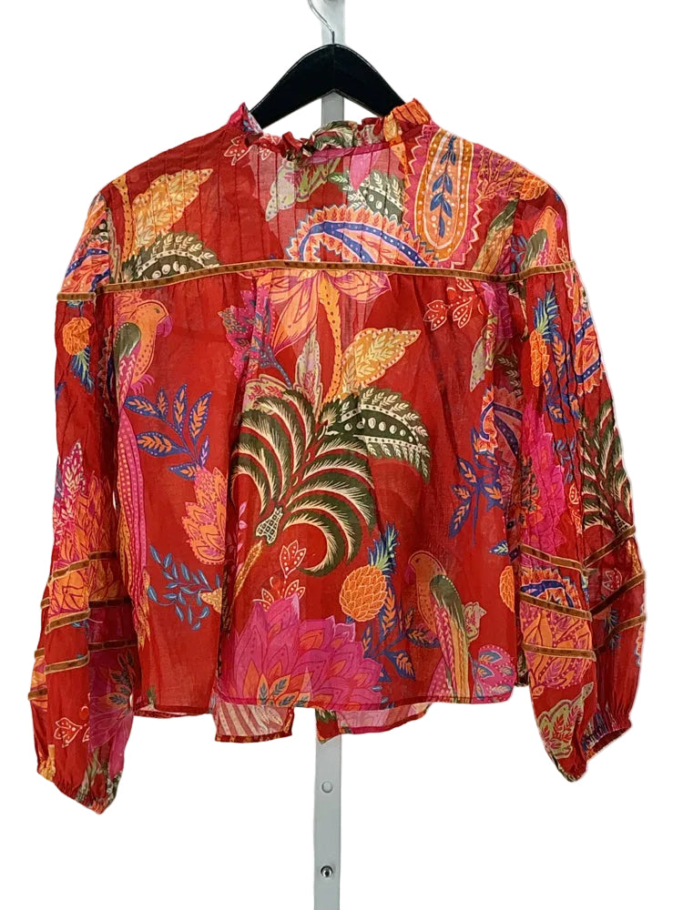 Farm Rio Size XS Red multi mystic bush Shirt