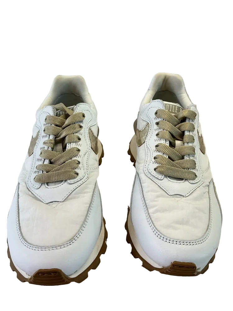 Voile Blanche Shoe Size 6 White & Gold Sneakers