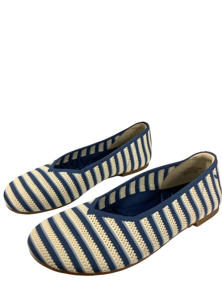 vivaia Shoe Size 7.5 Blue & White Flats