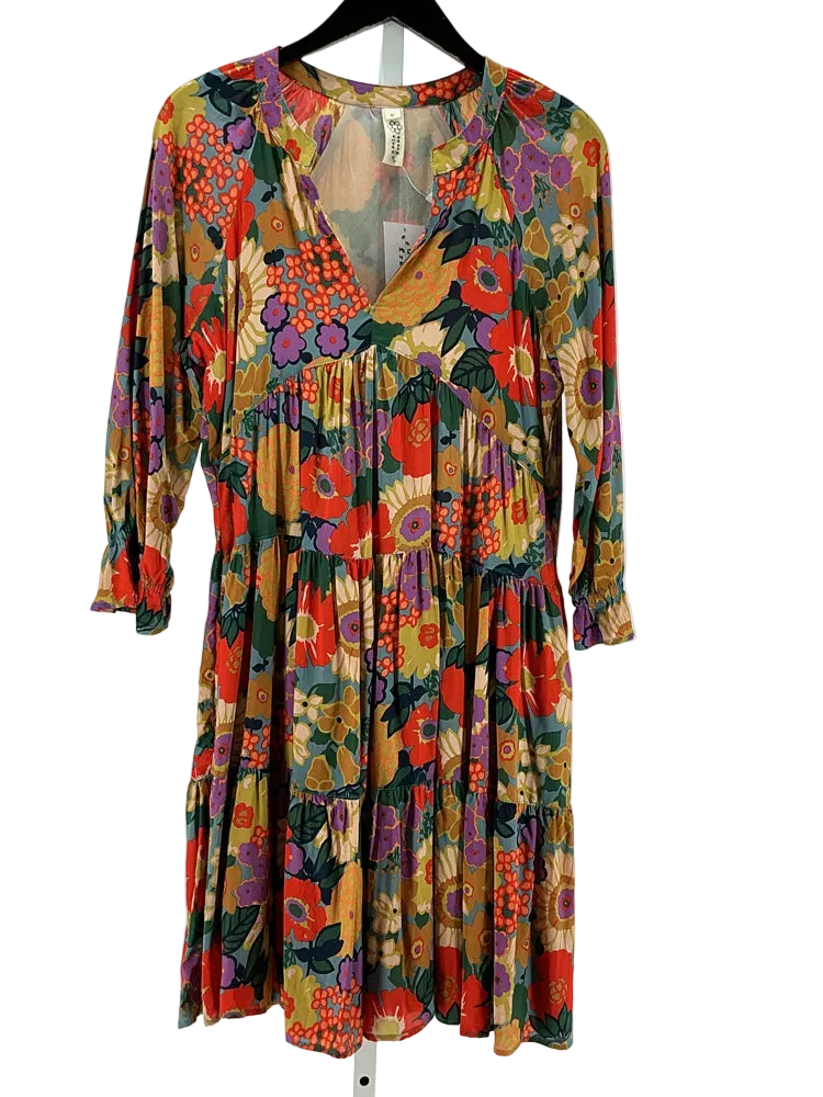 Uncle Frank Size M Tan Multi Dress