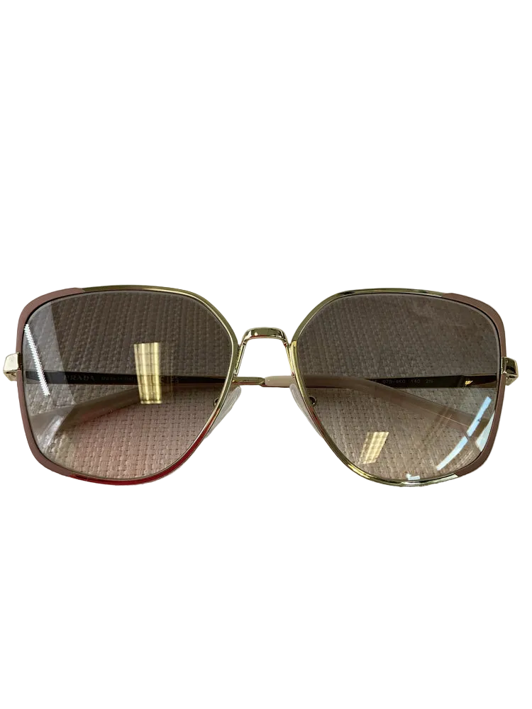 Prada Gold & White Sunglasses