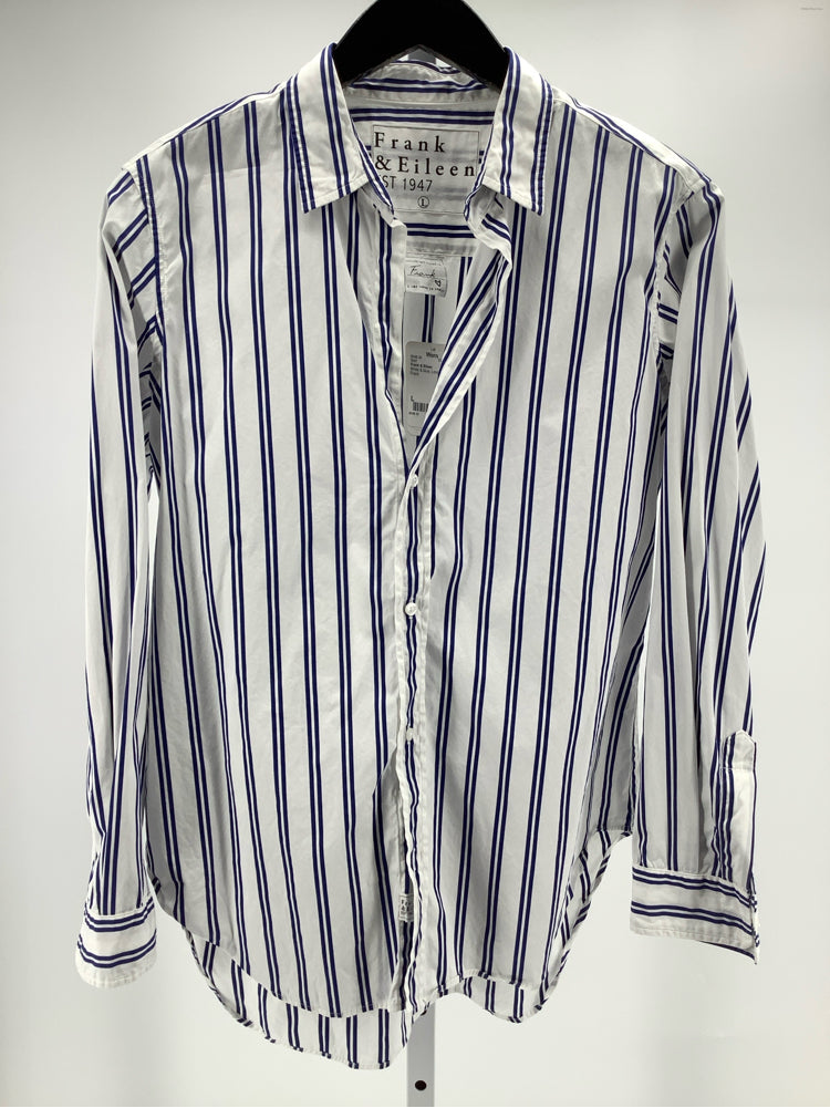 Frank & Eileen Size L White & blue Frank Shirt