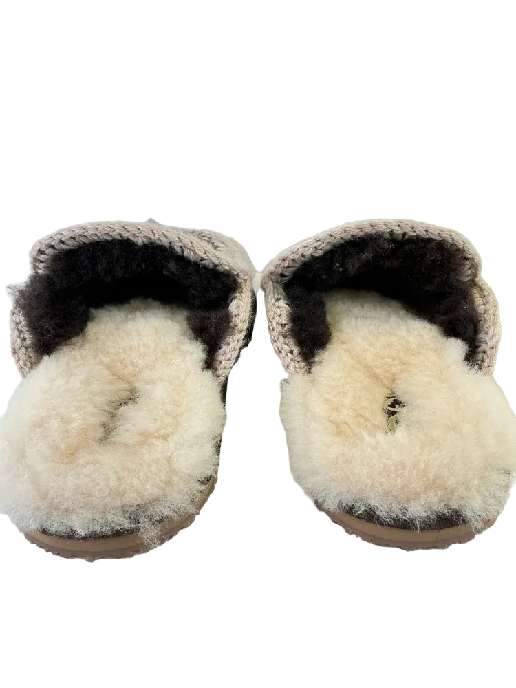 MOU Shoe Size 7 Brown & Cream Mules