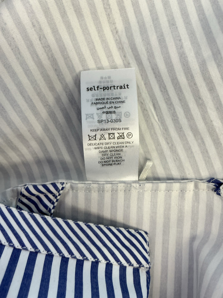 self portrait Size 8 Blue & White Shirt