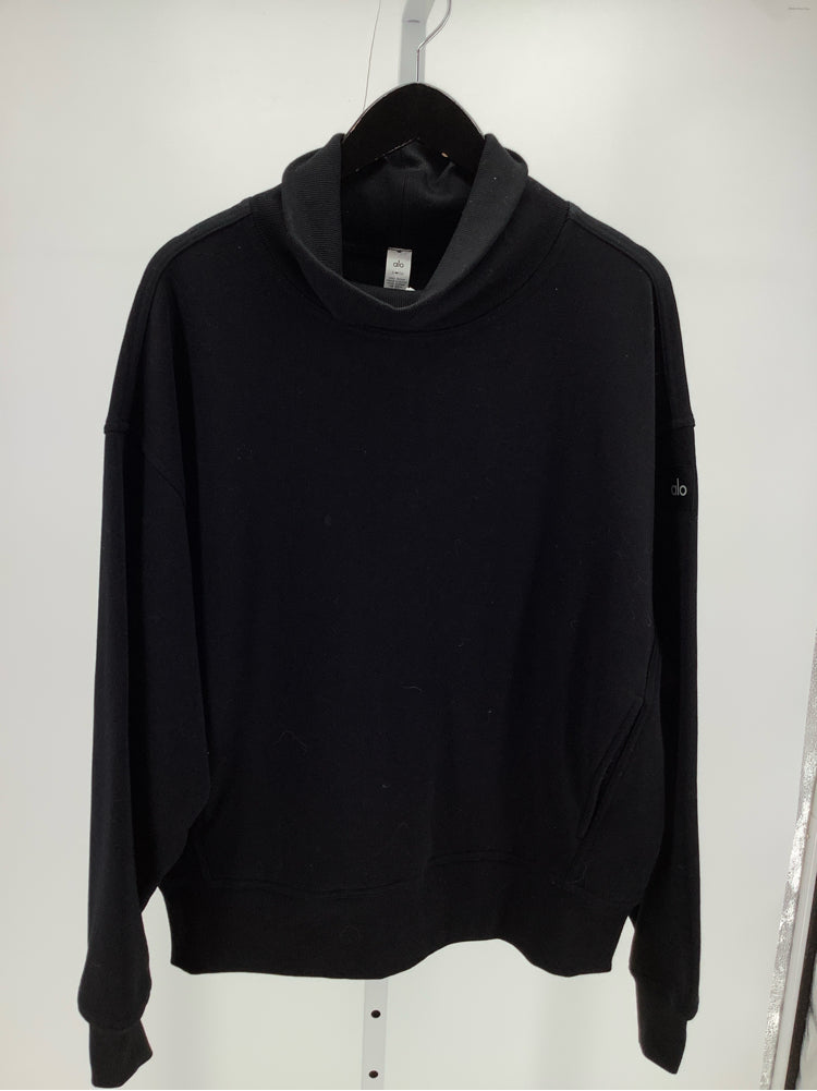 Alo Size S Black Hazy Mock Sweatshirt