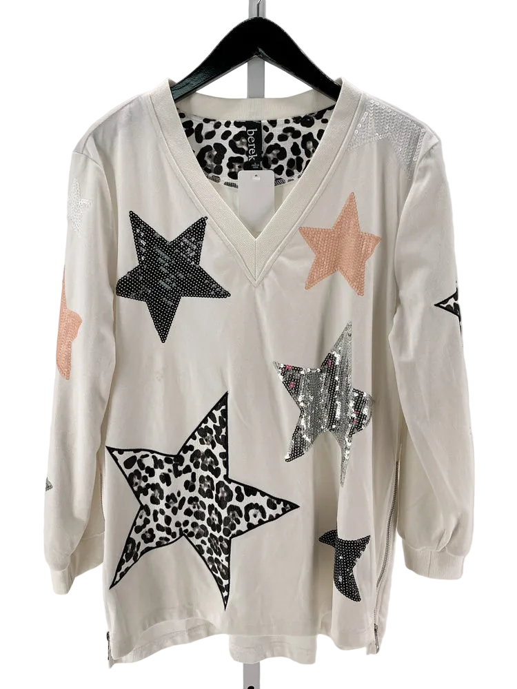 Berek Size L Cream multi Shirt