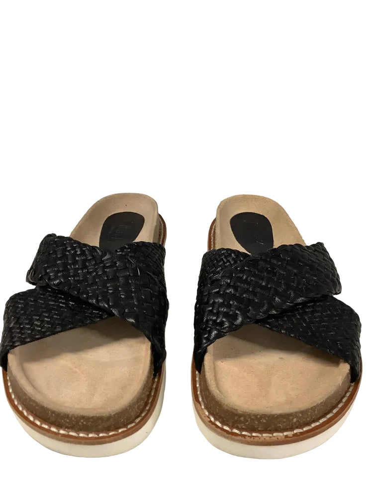 Allan K Shoe Size 6 Black Sandals