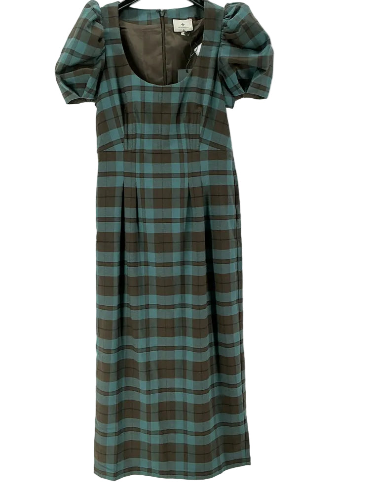 Tuckernuck Size S Brown & Blue ALEXANDRA Dress