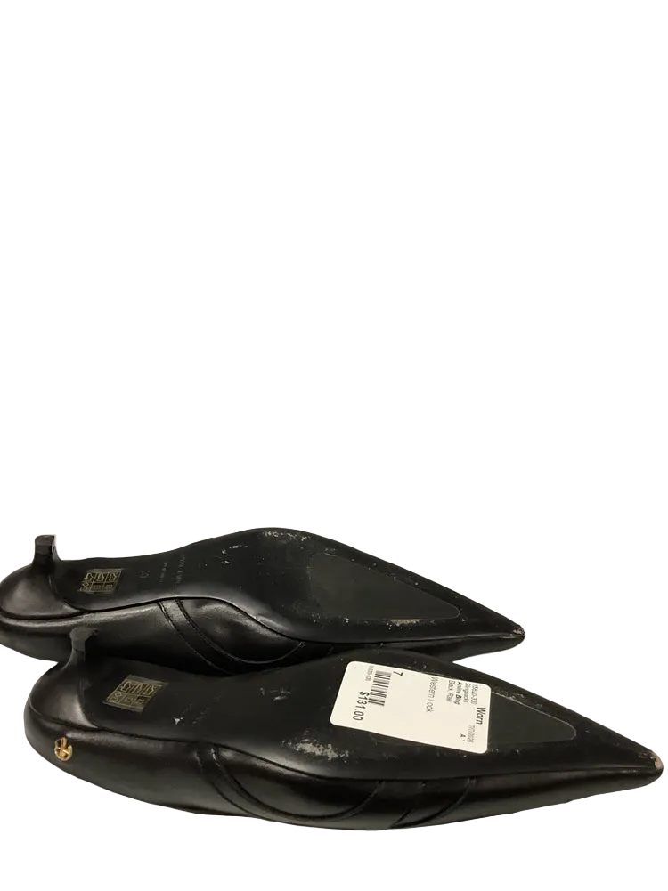 Anine Bing Shoe Size 7 Black Rae Slingbacks