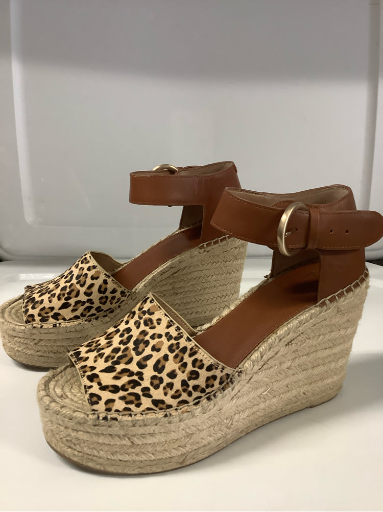Marc Fisher Shoe Size 8.5 Tan & Brown Alida Wedges