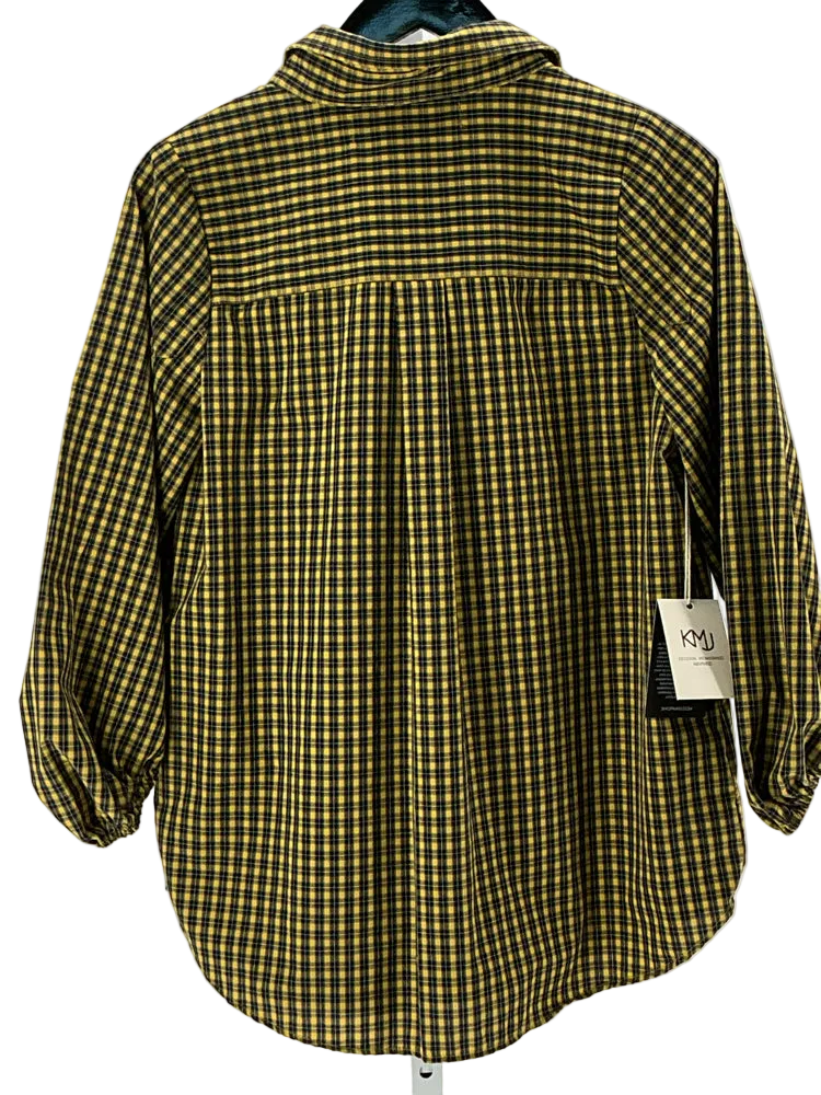 KMJ Size S Yellow & Navy Shirt