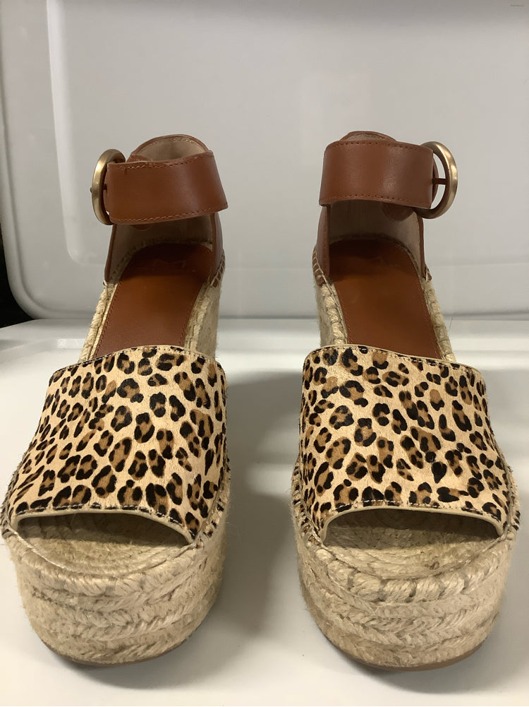 Marc Fisher Shoe Size 8.5 Tan & Brown Alida Wedges