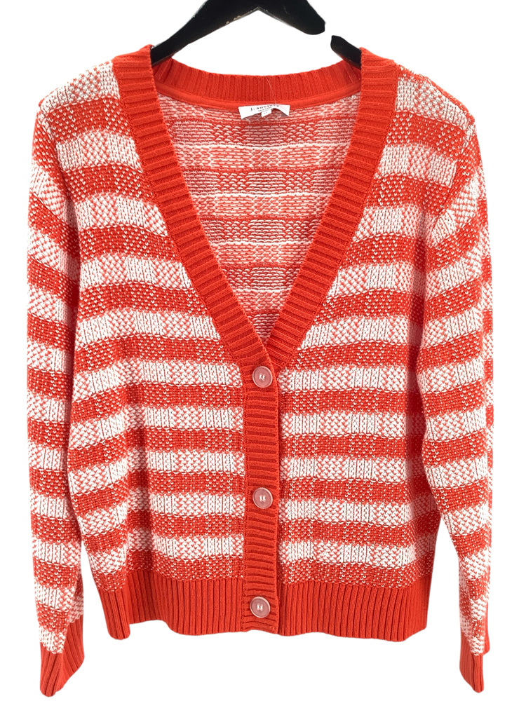j society Size XL Orange & White Cardigan