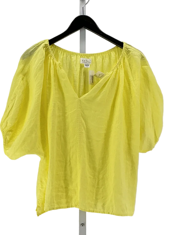 Velvet by Graham Spencer Size S Yellow Shirt