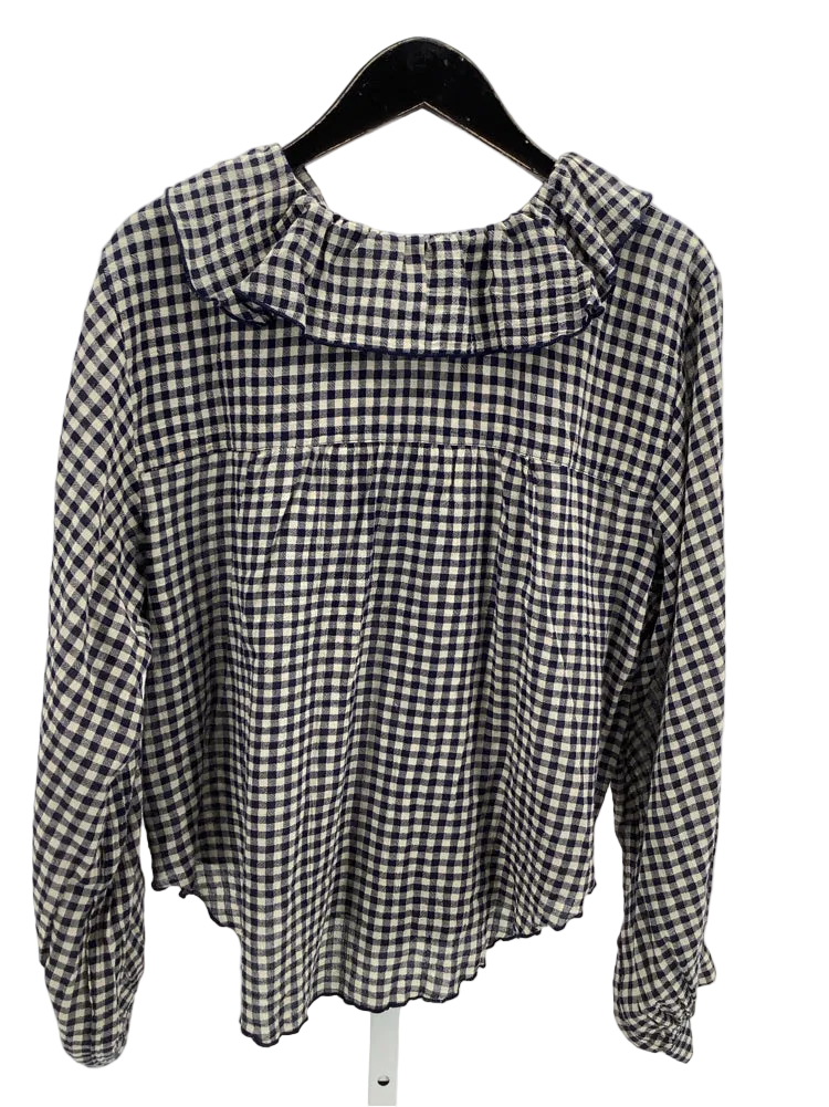 Pilcro Size M Navy & Tan Shirt