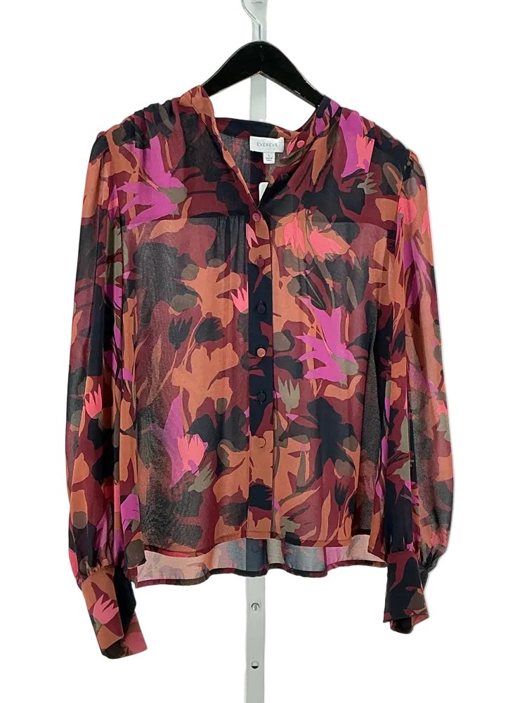 Evereve Size L Brown Multi Shirt