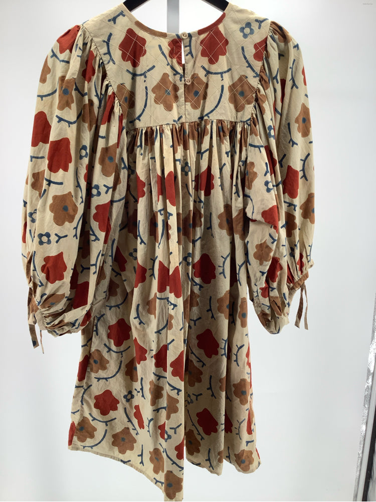 Christy Dawn Size M Tan Multi Regan Dress