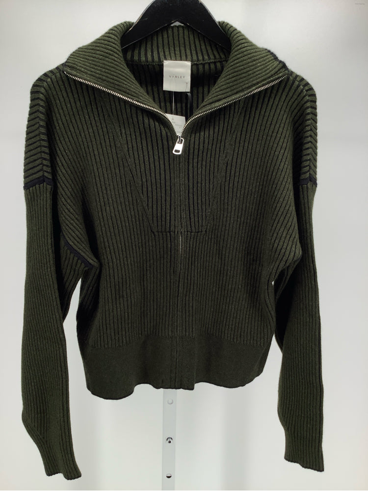 Varley Size M Green & Navy Carmen Sweater