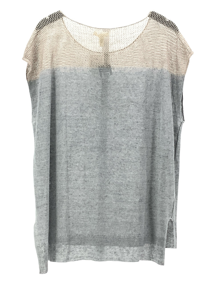 Eileen Fisher Size L Gray & Tan Shirt