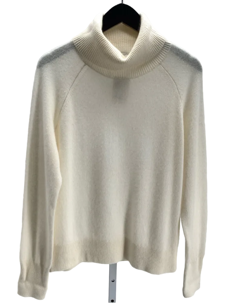 White + Warren Size L White Sweater