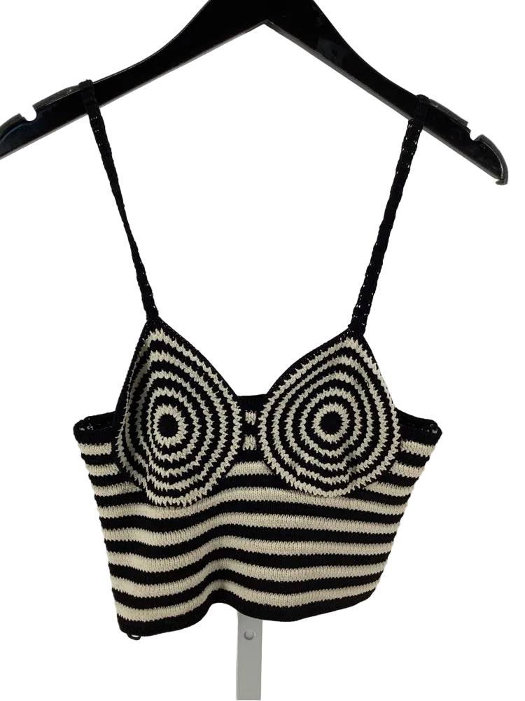 Sandro Size S Black & Tan Tank Top