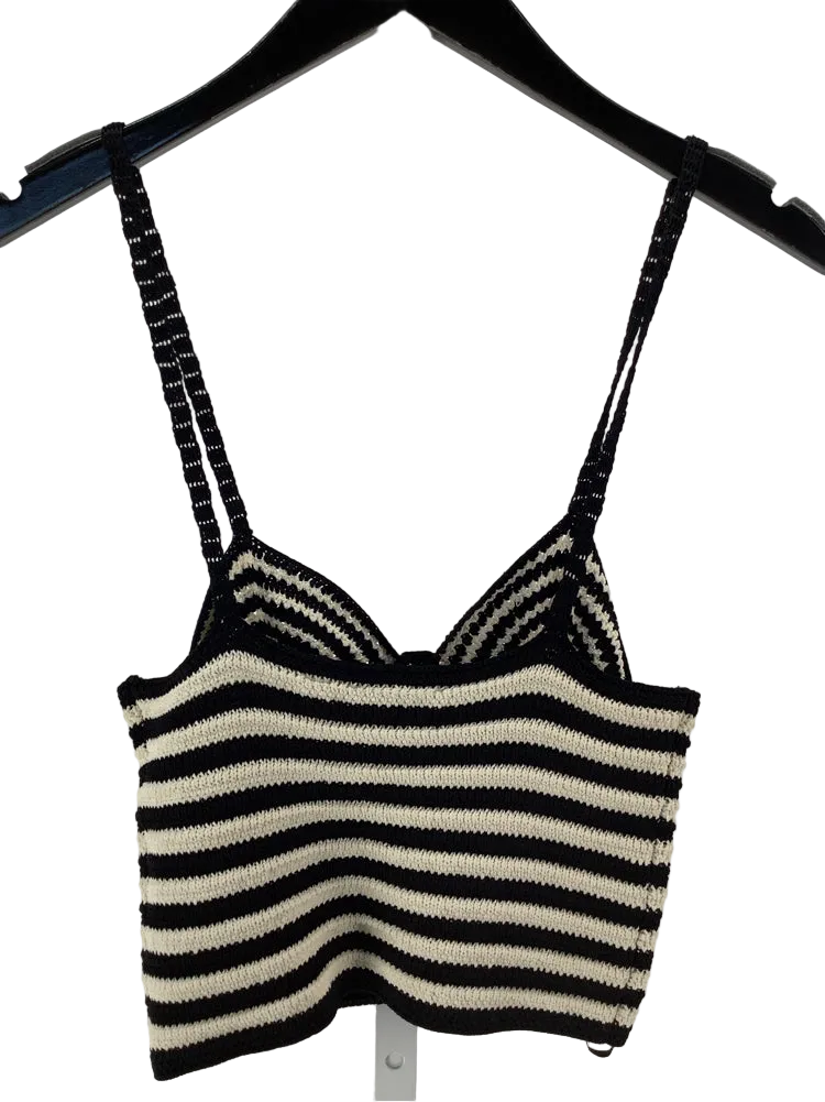 Sandro Size S Black & Tan Tank Top