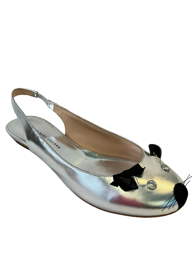 Marc by Marc Jacobs Shoe Size 9.5 Silver Slingbacks