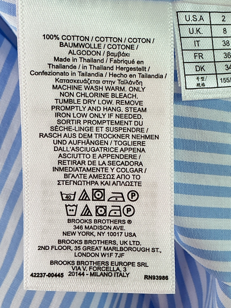 Brooks Brothers Size 2 Blue & White Shirt