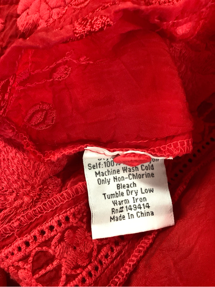 Johnny Was Size XS Red Branch Arwen Shirt
