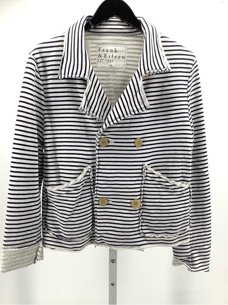 Frank & Eileen Size XS Navy & white Mini Belfast Jacket