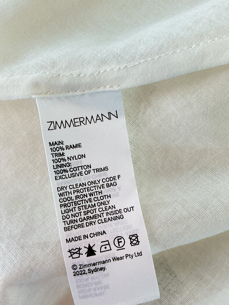 Zimmermann Size 0 White & black Dress