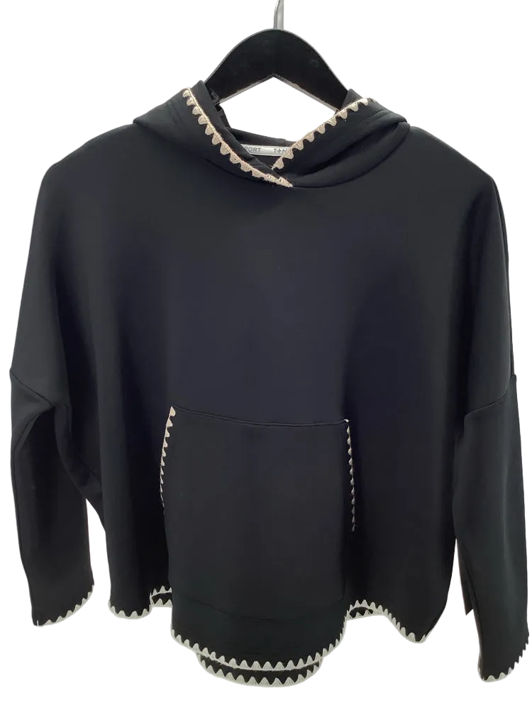 Tuckernuck Size XS/S Black & Tan Eden Sweatshirt