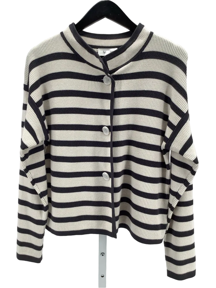 Splendid Size M Dark Gray & Cream Alix Cardigan