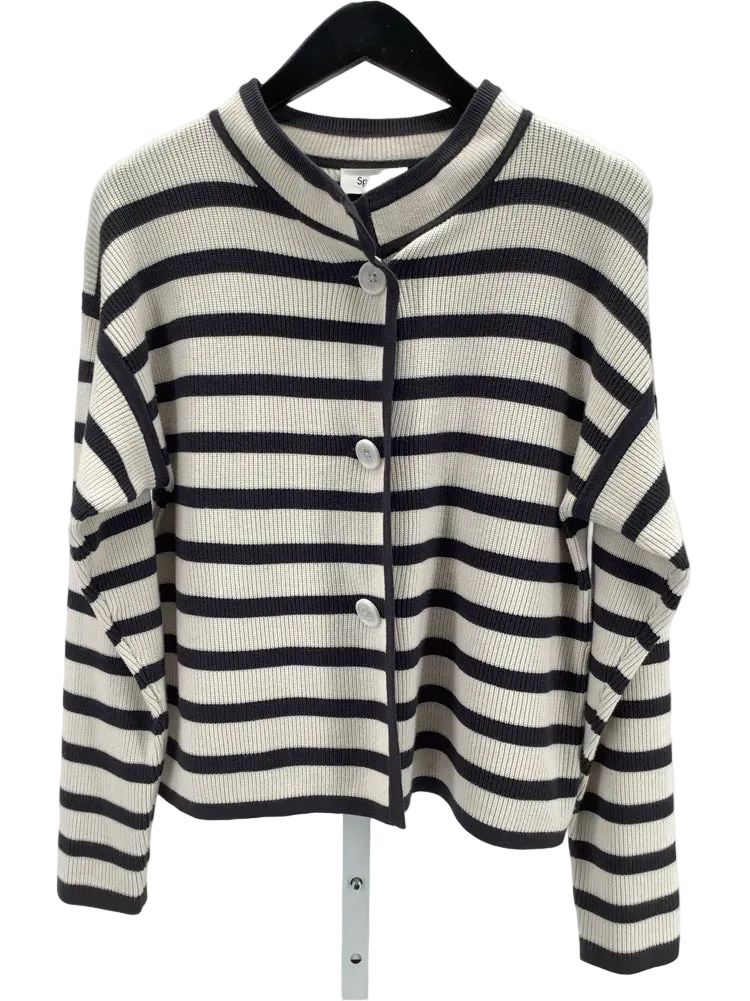Splendid Size M Dark Gray & Cream Alix Cardigan